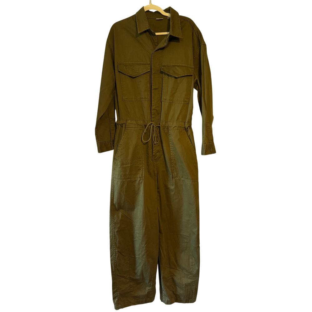 Levi's Women's Olive Green Cotton Long Sleeve Boiler Suit Jumpsuit Size Large
